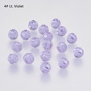 Imitation Austrian Crystal Beads, Grade AAA, Faceted(32 Facets), Round, Medium Purple, 4mm, Hole: 0.7~0.9mm(SWAR-F021-4mm-212)