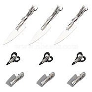 9Pcs 3 Style Tools Resin Alligator Hair Clips, Hair Accessories for Women Girls, with Iron Findings, Kitchen Knife/Scissor/Knife, Mixed Color, 33~106x16.5~20.5x13~16.5mm, 3pcs/style(PHAR-GL0001-01)