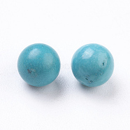 Natural Magnesite Beads, Gemstone Sphere, Dyed, Round, Undrilled/No Hole Beads, Gemstone Sphere, Deep Sky Blue, 6mm(G-E482-07A-6mm)