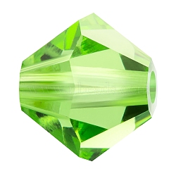 Preciosa&reg Crystal Beads, Czech Crystal, Bicone(451 69 302 Rondelle), 50520 Peridot, 5mm, Hole: 1mm(Y-PRC-BA5-50520)