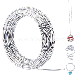 Aluminum Wire, Round, Bendable Flexible Craft Wire, with Spool, Silver, 12 Gauge, 2.0mm, about 98.43 Feet(30m)/Bag(AW-SC0001-04I)