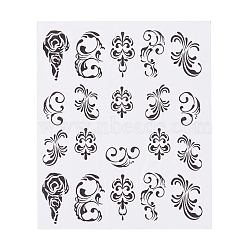 Nail Decals Stickers, Self-Adhesive Abstract Lady Face Cross Feather Nail Design Art, for Nail Toenails Tips Decorations, Black, 6.3x5.2cm(MRMJ-Q042-C12)