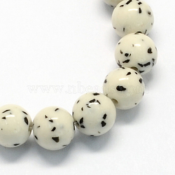 Synthetic Gemstone Beads Strands, Imitation Buddhist Bodh, Round, White, 8mm, Hole: 1mm, about 50pcs/strand, 15.7 inch(G-R271-8mm-Y29)