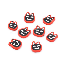 Halloween Handmade Polymer Clay Cabochons, Ghost, Black, 8~10.5x7.5~9.5x1.5mm, about 6200pcs/1000g(CLAY-N006-106)