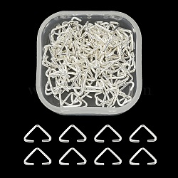 100Pcs Iron Triangle Rings, Buckle Clasps, Fit For Top Drilled Beads, Webbing, Strapping Bags, Silver, 6x9.5x0.8mm(IFIN-YW0001-80)