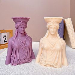 DIY Ancient Greek Goddess Candle Silicone Molds, for Air Fresheners, Antique White, 185x98x190mm(SIMO-NH0001-03)