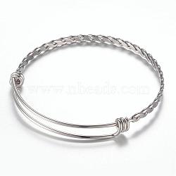 Adjustable 304 Stainless Steel Expandable Bangle Making, Stainless Steel Color, 2-3/8 inch(59mm)(BJEW-G515-04P)