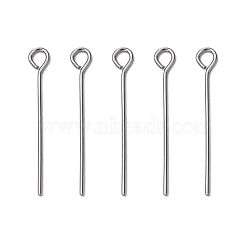 304 Stainless Steel Eye Pin, Stainless Steel Color, 25mm, Hole: 2mm, Pin: 0.7mm, about 205pcs/20g(X-STAS-R045-25mm)