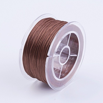 Flat Elastic Crystal String, Elastic Beading Thread, for Stretch Bracelet Making, Saddle Brown, 1mm, about 54.68 yards(50m)/roll