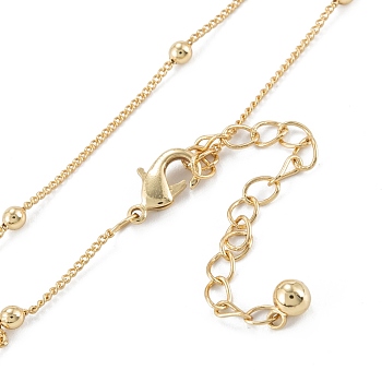 Brass Satellite Chain Necklaces, Long-Lasting Plated, Real 18K Gold Plated, 16.54 inch(42cm)