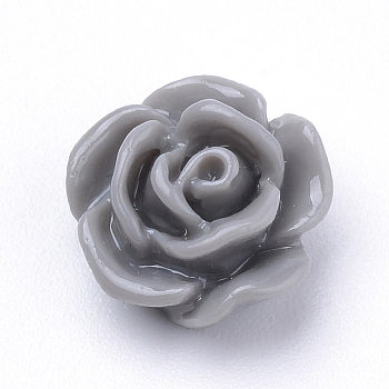 Resin Cabochons, Rose Flower, Slate Gray, 10x5mm, Bottom: 7~8mm