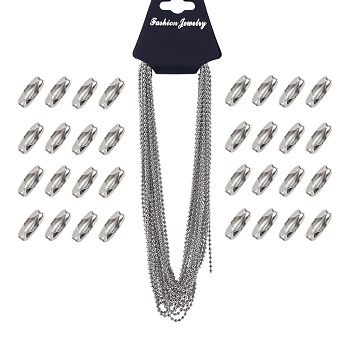 Unicraftale DIY Jewelry Sets, with 304 Stainless Steel Jump Rings, Lobster Claw Clasps and Soldered Ball Chains, Stainless Steel Color, 74x72x17mm