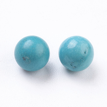 Natural Magnesite Beads, Gemstone Sphere, Dyed, Round, Undrilled/No Hole Beads, Gemstone Sphere, Deep Sky Blue, 6mm