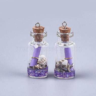Glass Wishing Bottle Pendant Decorations(X-GLAA-S181-02A)-2