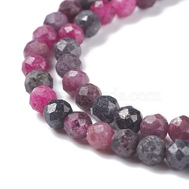Natural Red Corundum/Ruby and Sapphire Beads Strands(G-R460-4mm-013)-3