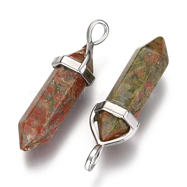 Natural Unakite Double Terminated Pointed Pendants(G-F295-04B)-2