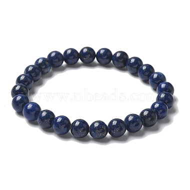 Lapis naturelles bracelets élastiques en perles lazuli(X-BJEW-K212-B-047)-3