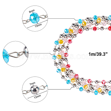Chaînes de perles rondelles en verre olycraft pour la fabrication de colliers et de bracelets(AJEW-OC0001-80)-2