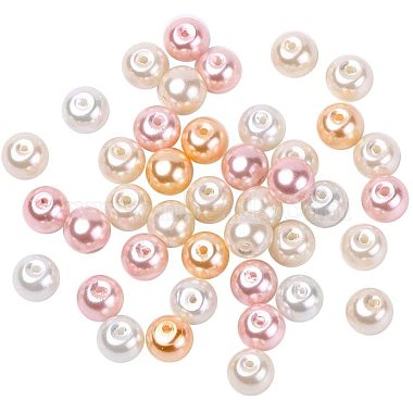 à peine mix rose perles perles de verre nacrées(HY-PH0006-8mm-01)-2