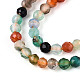 naturelles multicolores perles d'agate brins(G-T143-02)-3