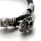Skull 304 Stainless Steel Leather Cord Bracelets(BJEW-N262-08)-2