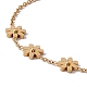 316 Stainless Steel Flowers Link Bracelet with Cable Chains for Women(BJEW-G655-06G)-2