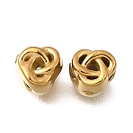 304 Stainless Steel Beads, Ion Plating(IP), Heart Knot, Real 18K Gold Plated, 5x5x4.5mm, Hole: 1.4mm(STAS-L315-041G)