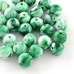 Opaque Acrylic Beads, Round, Sea Green, 6mm, Hole: 1.6mm, about 49000pcs/5000g(SACR-R853-6mm-212)