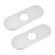 304 Stainless Steel Sink Hole Covers, Deck Plate for Bathroom Vanity Sink, 3-to-1 Kitchen Faucet Escutcheon Plate, Stainless Steel Color, 160x60.5x5.5mm, Hole: 35mm(AJEW-WH0455-017C-S)