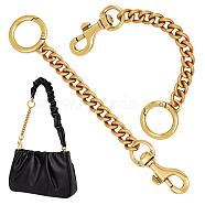 Alloy Bag Curb Chains, Bag Strap Extender, with Swivel Eye Bolt Snap Hook & Spring Gate Ring, Antique Golden, 16cm(AJEW-WH0419-07AG)