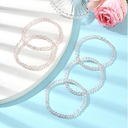 5Pcs Glass Beaded Stretch Bracelet Sets, 
Stackable Bracelets for Women, Misty Rose, Inner Diameter: 2 inch(5.2cm), 5pcs/set(BJEW-YW00003-02)