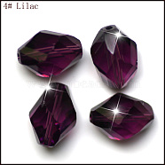 Imitation Austrian Crystal Beads, Grade AAA, Faceted, Bicone, Purple, 6x8mm, Hole: 0.7~0.9mm(SWAR-F077-9x6mm-11)