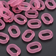 Transparent Acrylic Linking Rings, Quick Link Connectors, Frosted, Oval, Flamingo, 19.5x15x5mm, Inner Diameter: 6x11
mm(MACR-S373-19B-D08)