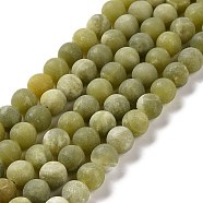 Round Frosted Natural TaiWan Jade Bead Strands, 8mm, Hole: 1mm, about 46pcs/strand, 15 inch(G-M248-8mm-02)