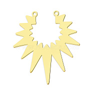 201 Stainless Steel Pendant Links, Laser Cut, Sun, Golden, 37.5x32.5x1mm, Hole: 1.6mm(STAS-S105-LA766-2)