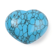 Synthetic Turquoise Love Heart Stone, Pocket Palm Stone for Reiki Balancing, 24~25.5x30x15~17mm(G-I367-03F)