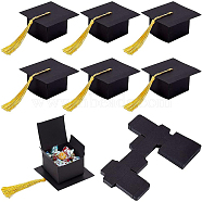 BENECREAT 40Pcs Graduation Cap Shaped Paper Gift Box, with Tassels, Folding Boxes, for Graduation Party Decoration, Black, 7.5x7.5x3.5cm(CON-BC0002-41)
