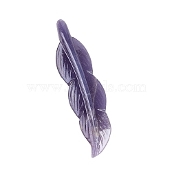 Natural Fluorite Carved Feather Figurines Statues for Home Office Desktop Decoration, 90~110mm(PW-WGB7357-04)