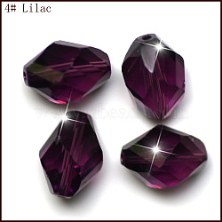 K9 Glass, Imitation Austrian Crystal Beads, Grade AAA, Faceted, Bicone, Purple, 6x8mm, Hole: 0.7~0.9mm(SWAR-F077-9x6mm-11)