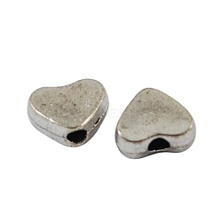 Alloy Beads, Cadmium Free & Lead Free, Heart, Antique Silver, 6x5x3mm, Hole: 1mm(PALLOY-6122-AS-RS)