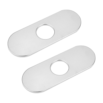 304 Stainless Steel Sink Hole Covers, Deck Plate for Bathroom Vanity Sink, 3-to-1 Kitchen Faucet Escutcheon Plate, Stainless Steel Color, 160x60.5x5.5mm, Hole: 35mm