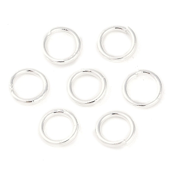 Brass Jump Rings, Open Jump Rings, 925 Sterling Silver Plated, 6x0.9mm, Inner Diameter: 4mm, about: 1400pcs/100g