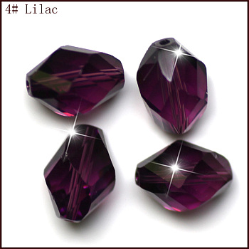 Imitation Austrian Crystal Beads, Grade AAA, Faceted, Bicone, Purple, 6x8mm, Hole: 0.7~0.9mm