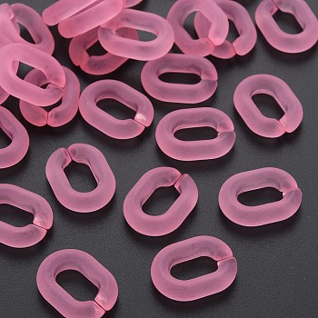 Transparent Acrylic Linking Rings, Quick Link Connectors, Frosted, Oval, Flamingo, 19.5x15x5mm, Inner Diameter: 6x11
mm