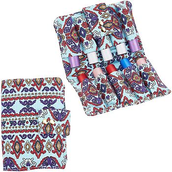 Multi-Function Canvas Storage Bags, with Iron Closure, for Roller Ball Essential Oil Bottle, Lipstick, Colorful, 15x11.5x2.3cm