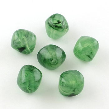 Bicone Imitation Gemstone Acrylic Beads, Medium Sea Green, 18x19x17mm, Hole: 2mm, about 170pcs/500g