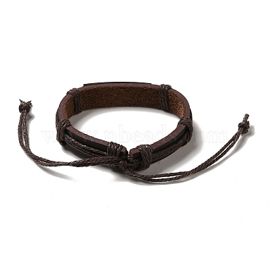 Alloy Rectangle with Cross Link Bracelet(BJEW-C037-01B)-4