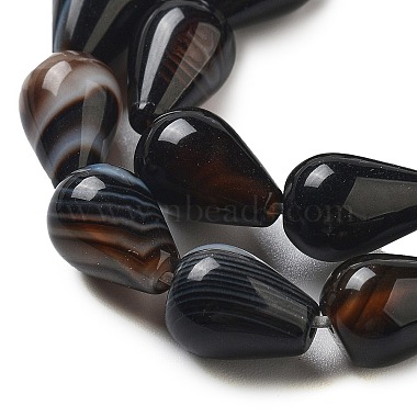 brins de perles teintées en agate rayée naturelle/agate en bandes(G-B106-A16-02)-4