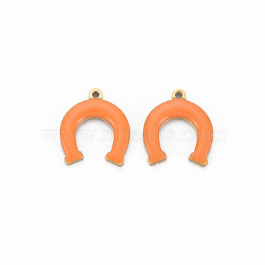 Real 14K Gold Plated Orange Others Stainless Steel+Enamel Charms