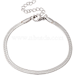1Pc 304 Stainless Steel Herringbone Chains Bracelets for Men Women, Stainless Steel Color, Wide: 3mm, 6-1/2 inch(16.5cm)(BJEW-DJ0001-56)